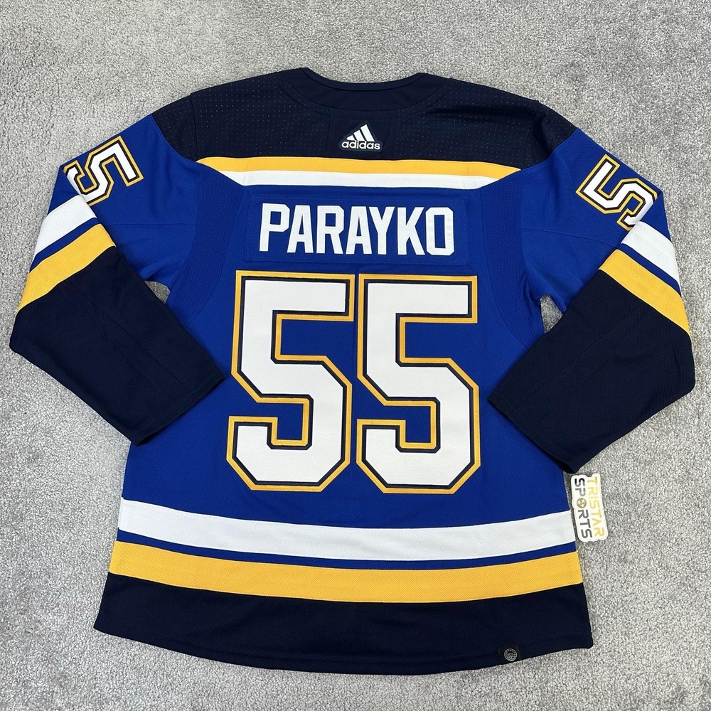 Colton Parayko Jersey Mens 50 St Louis Blues NHL Hockey Adidas Authentic Home